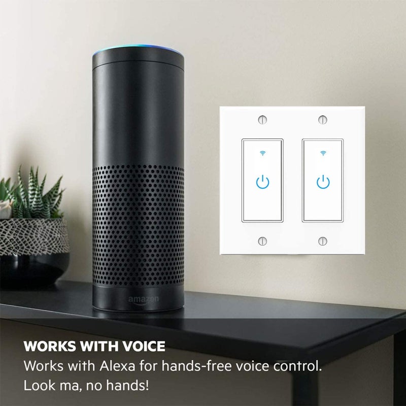 Lesim WiFi Light Smart Switch 2 Gang Touch Wall - Compatible With Alexa Google Assistant and IFTTT - Image 2